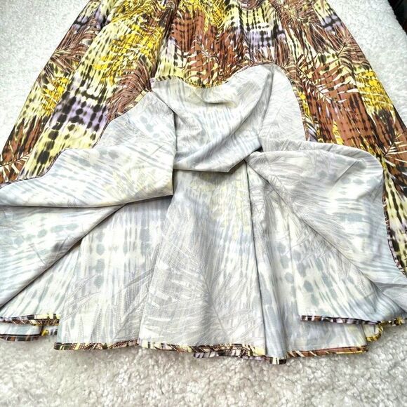 Rachael Zoe Full Maxi Skirt Tropical Palm Leaves NEW DEFECT - Picture 5 of 10